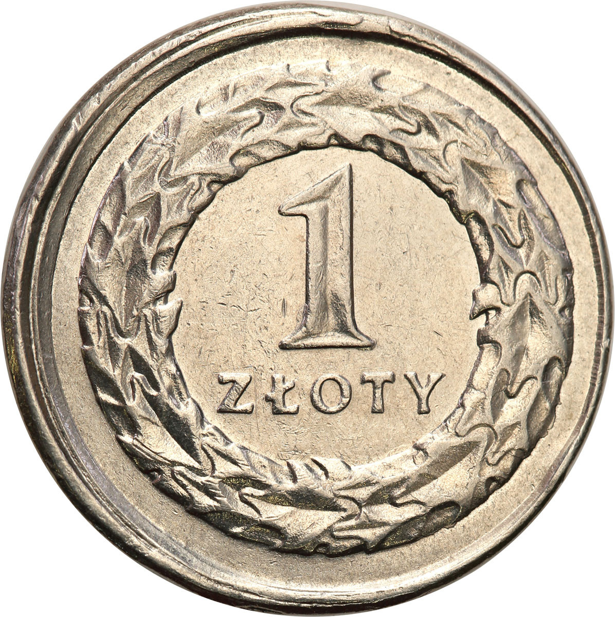 III RP. 1 złoty 2009 przesunięty stempel - DESTRUKT